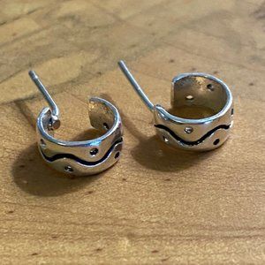 Sterling Silver Post Hoop Doodle Earrings